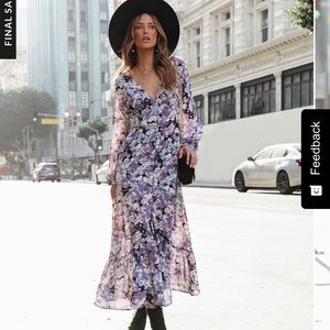 NWT Floral ruffle maxi dress